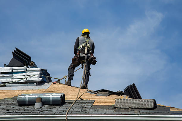 Professional Flat Roof Repair technician working in Whitehall, MI